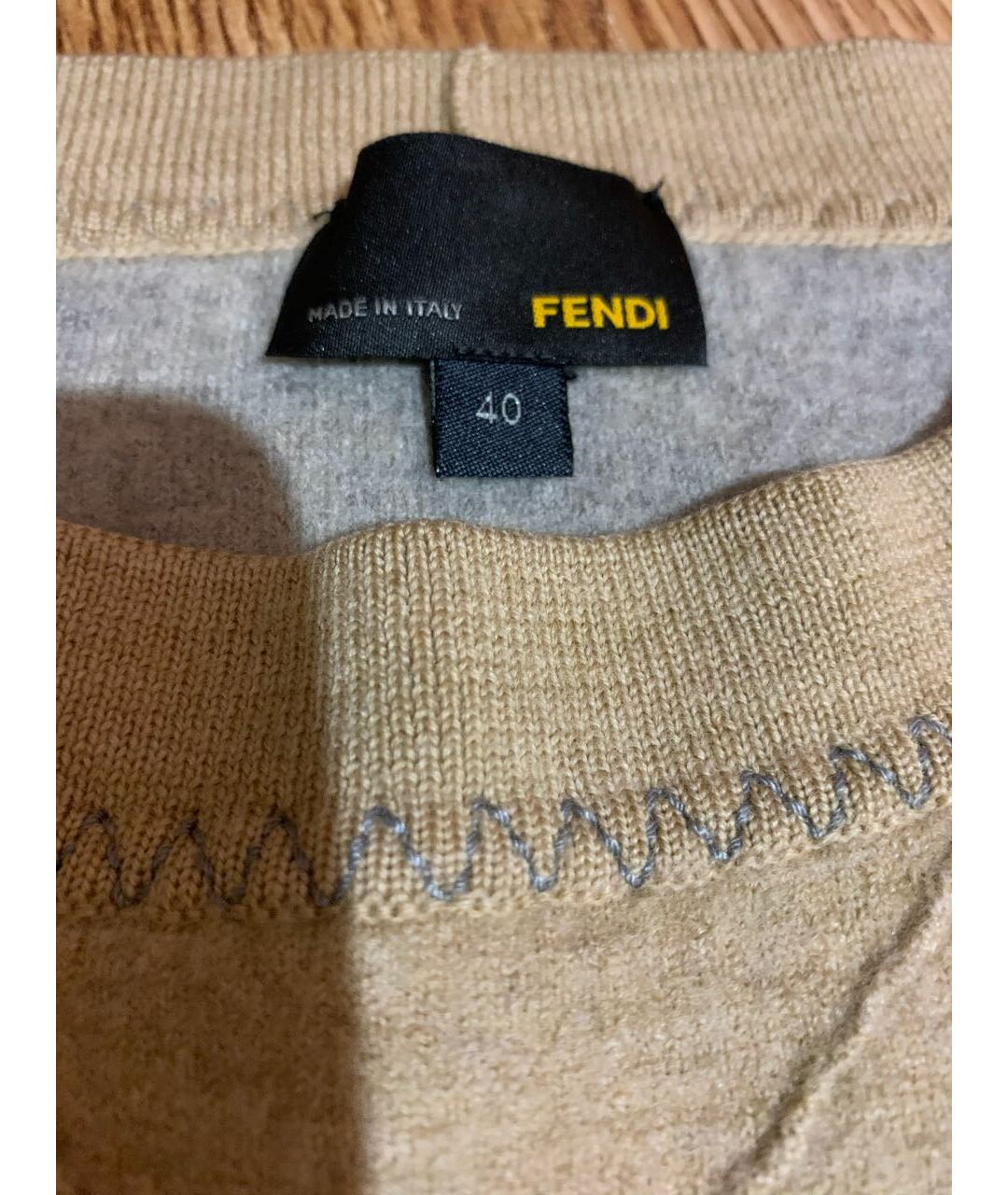 FENDI Бежевый кашемировый джемпер / свитер, фото 2