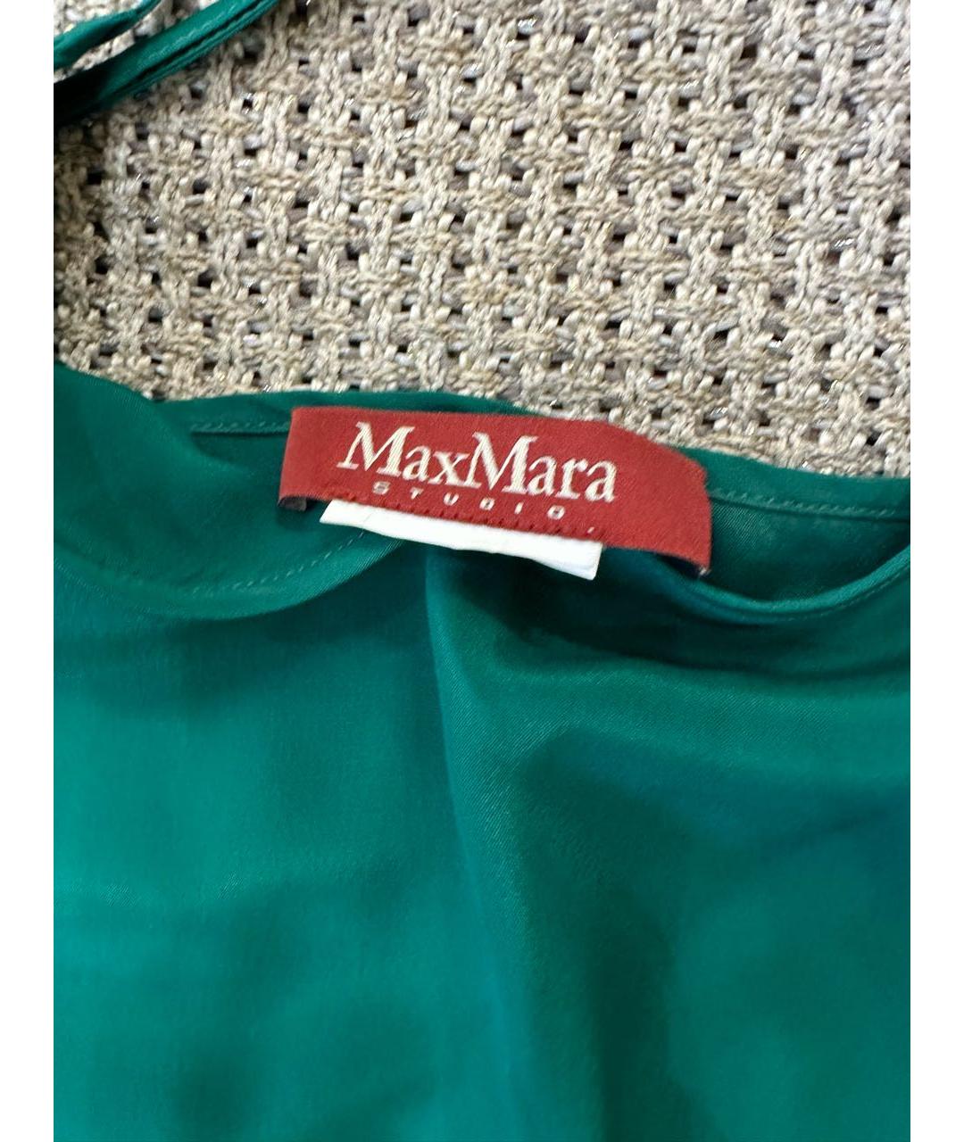 MAX MARA STUDIO Зеленые шифоновое вечернее платье, фото 6