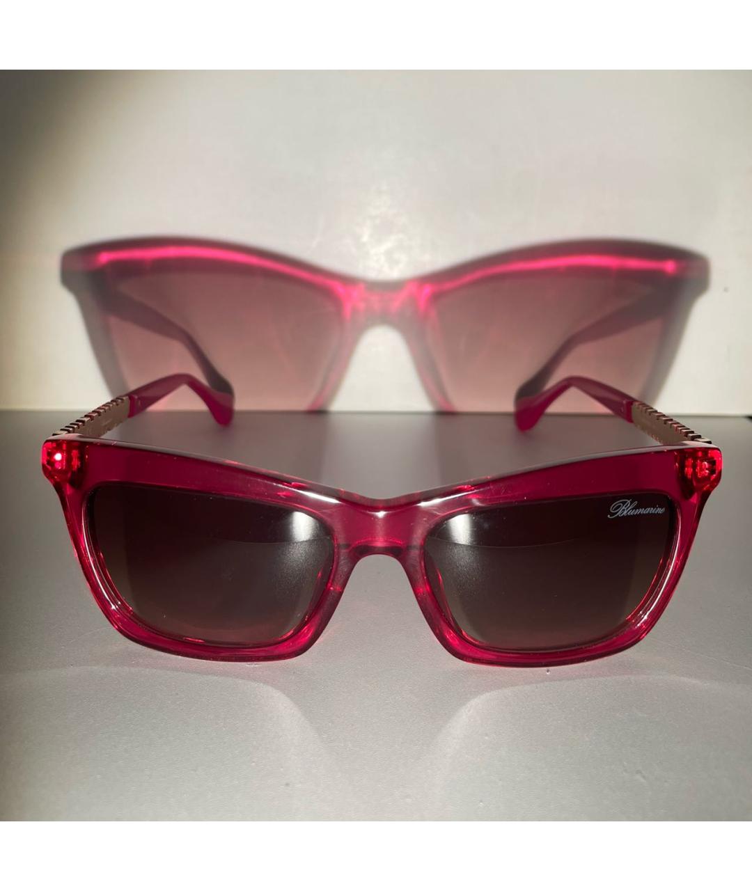 BLUMARINE Красные пластиковые солнцезащитные очки, фото 9