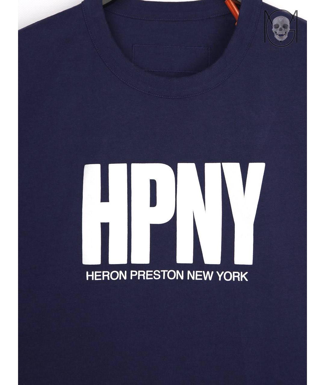 HERON PRESTON Темно-синяя хлопковая футболка, фото 6