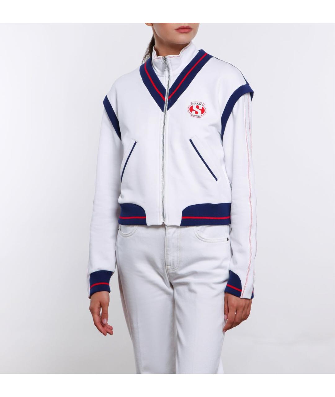 MAX&CO Белая хлопковая спортивная куртка, фото 5
