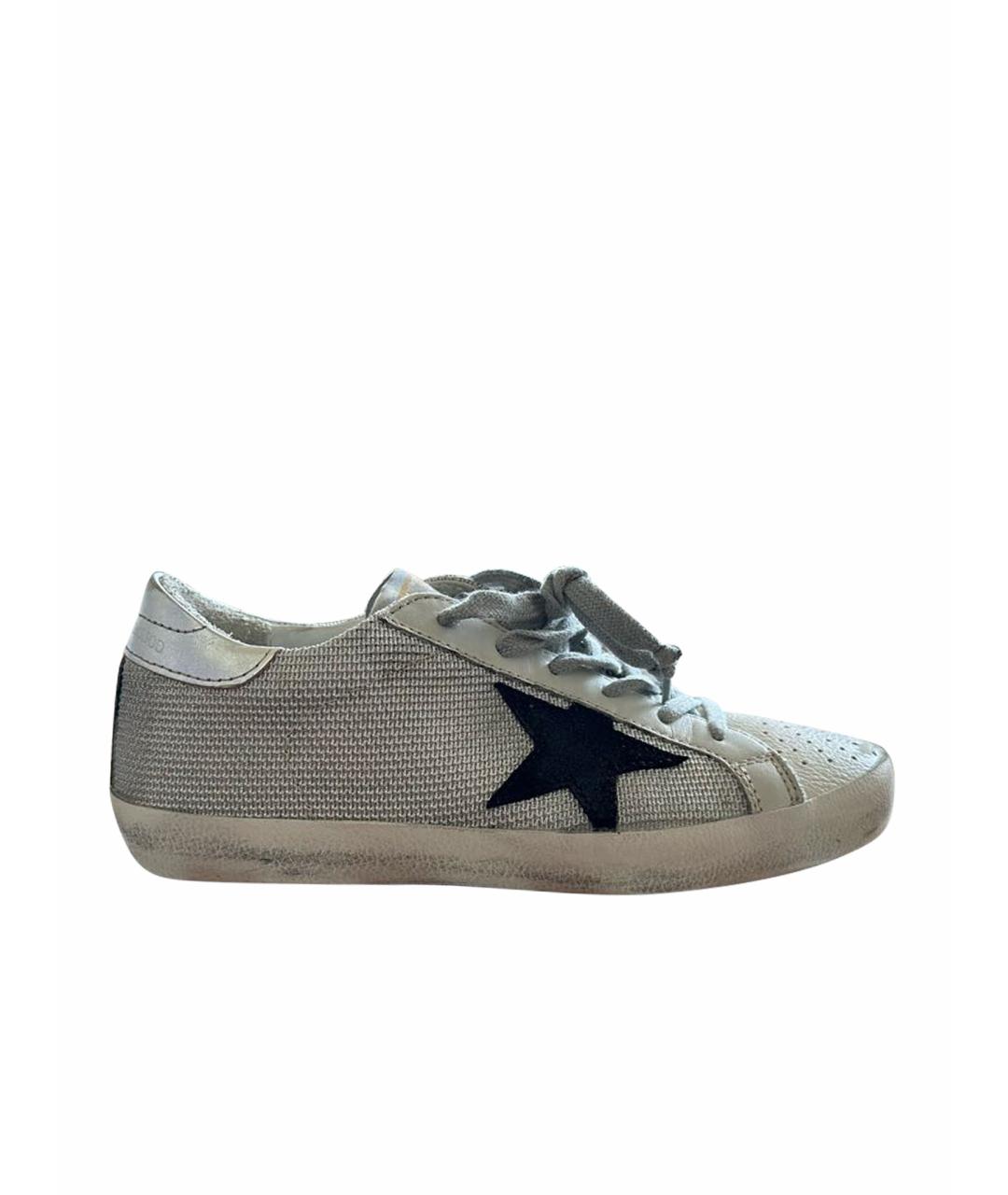 GOLDEN GOOSE DELUXE BRAND Бежевые кожаные кеды, фото 1