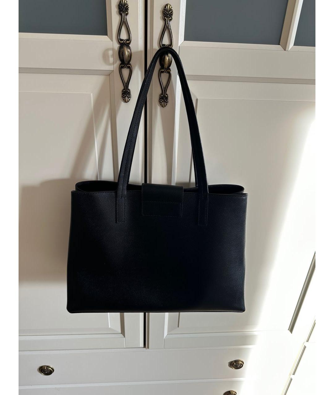 FURLA Черная кожаная сумка тоут, фото 2