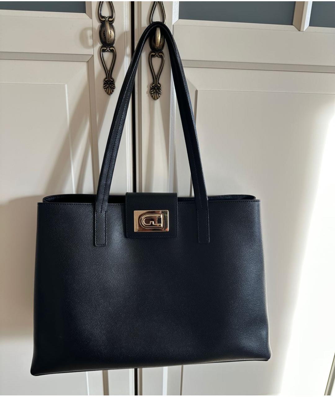 FURLA Черная кожаная сумка тоут, фото 8