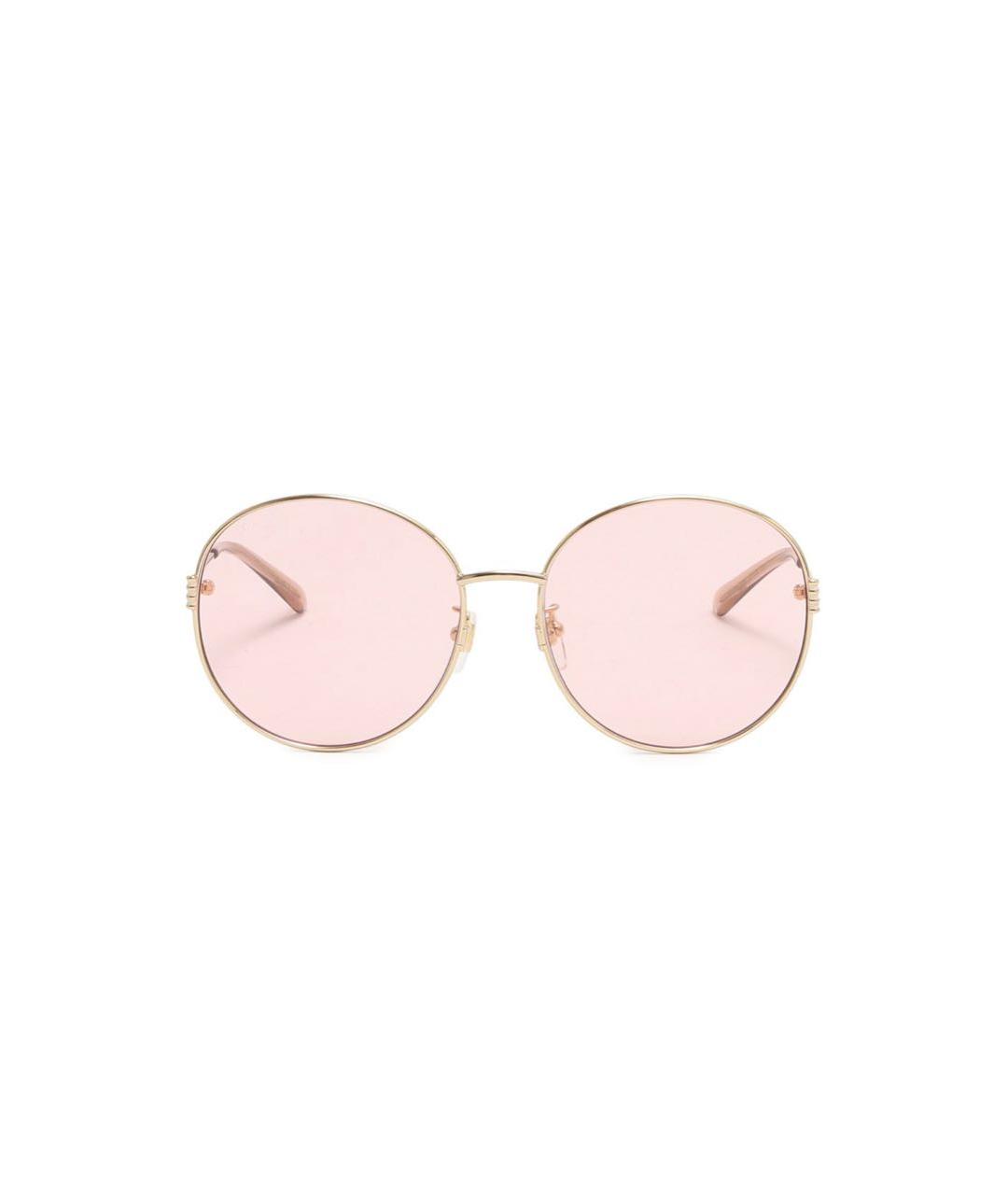 GUCCI Розовые металлические солнцезащитные очки, фото 1