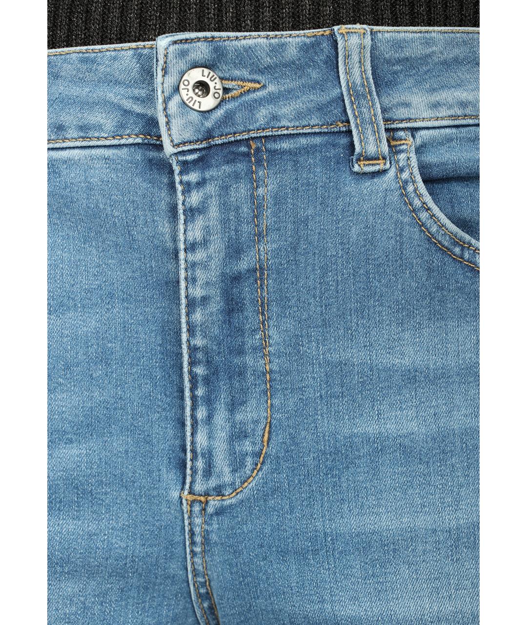 LIU JO Голубые хлопковые джинсы слим, фото 3