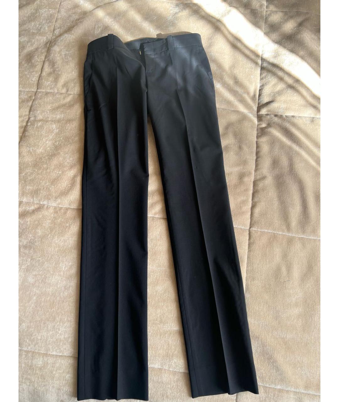 GUCCI Черные хлопко-эластановые прямые брюки, фото 3