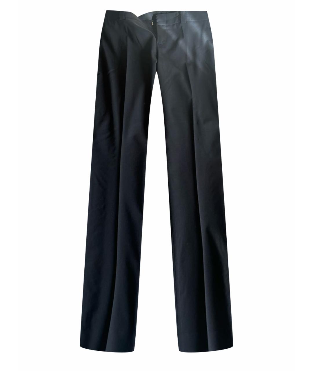 GUCCI Черные хлопко-эластановые прямые брюки, фото 1