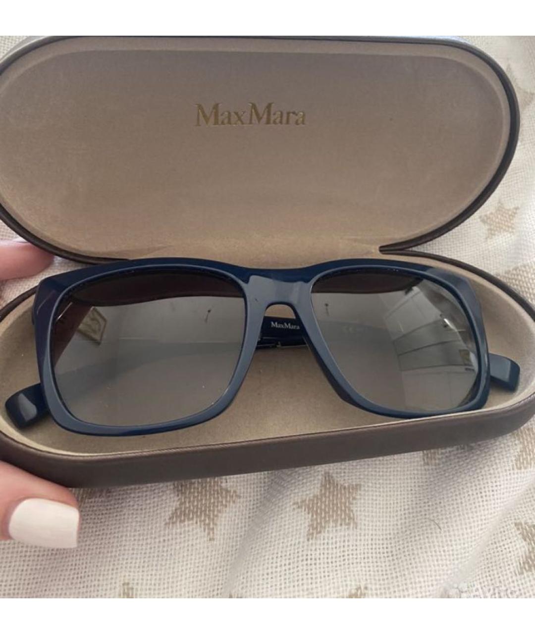 MAX MARA Темно-синие пластиковые солнцезащитные очки, фото 3