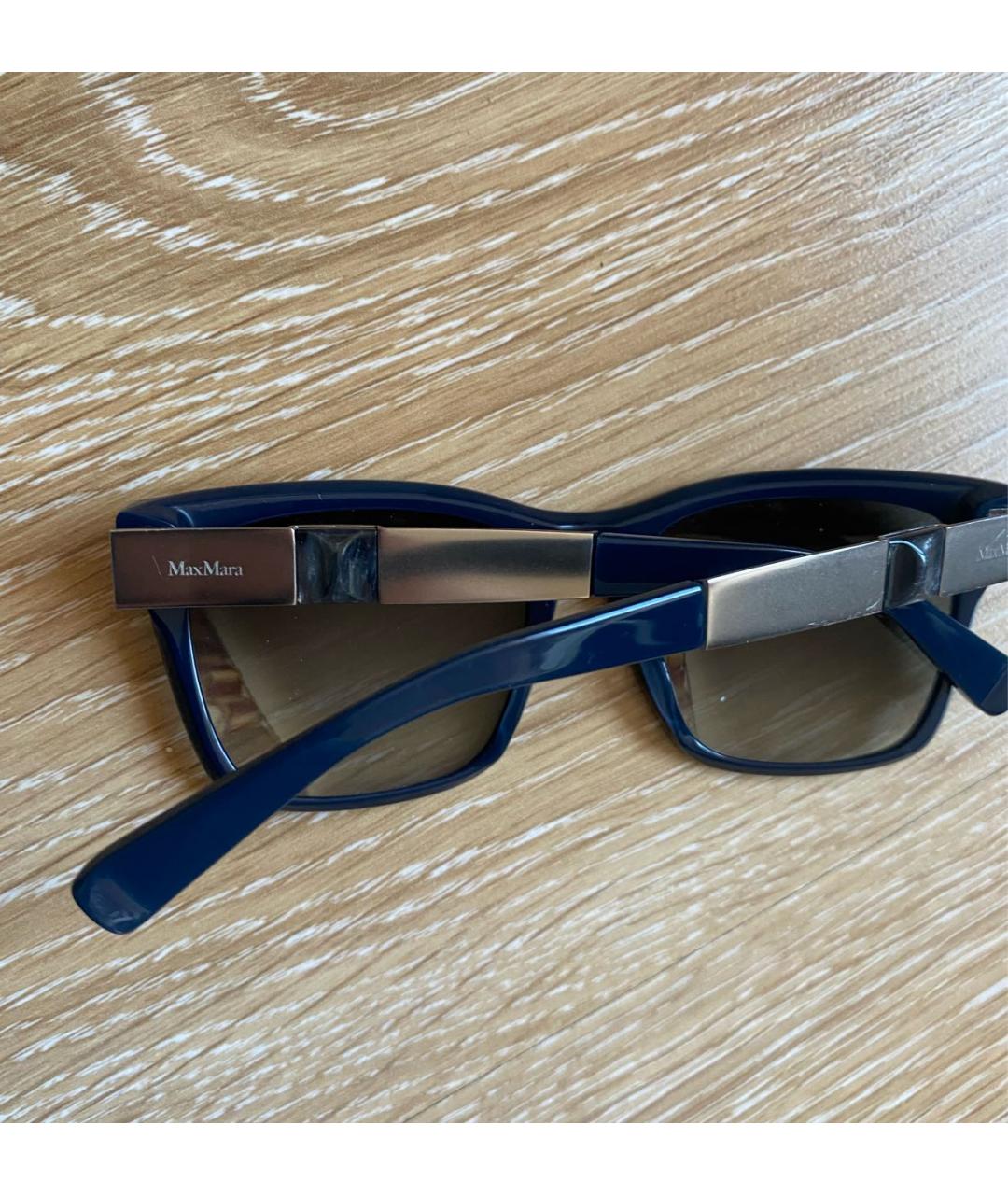 MAX MARA Темно-синие пластиковые солнцезащитные очки, фото 8