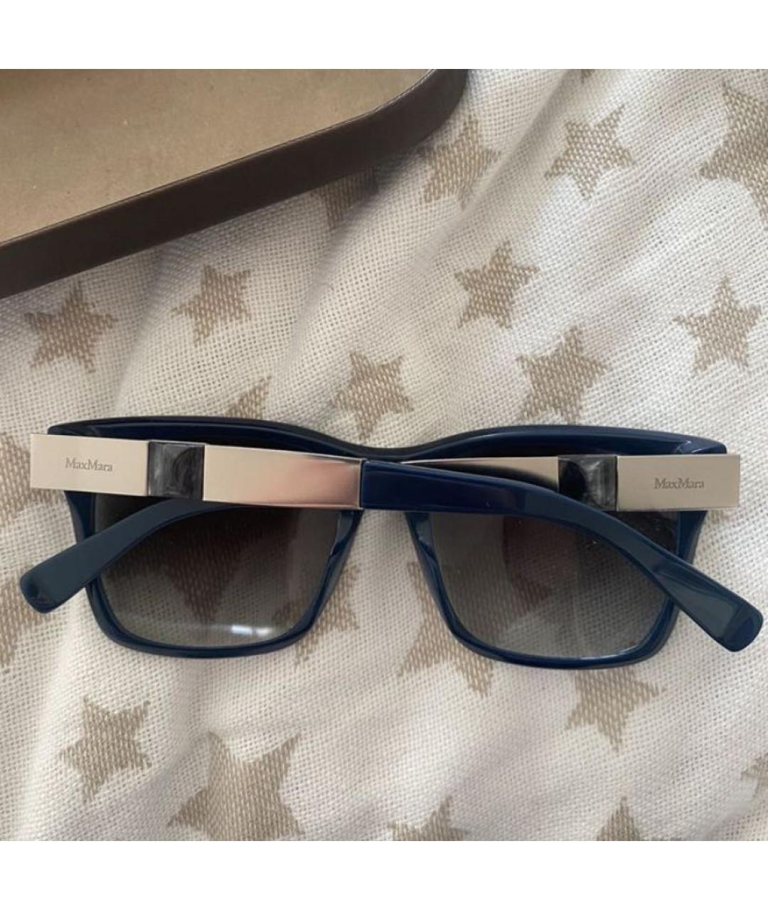 MAX MARA Темно-синие пластиковые солнцезащитные очки, фото 2
