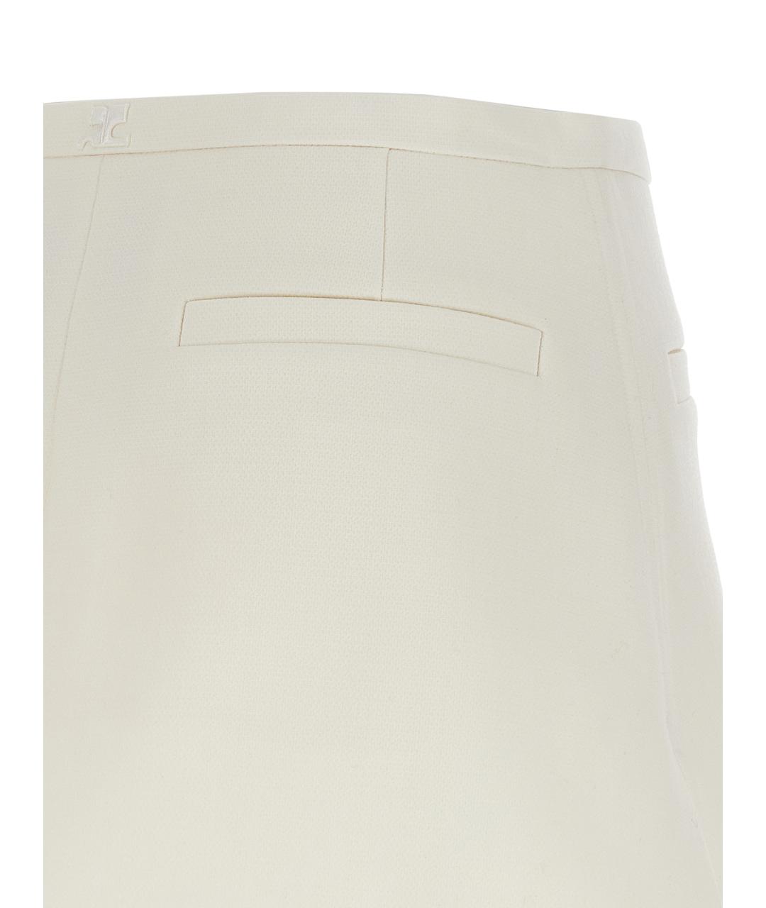 COURREGES Белая вискозная юбка мини, фото 4