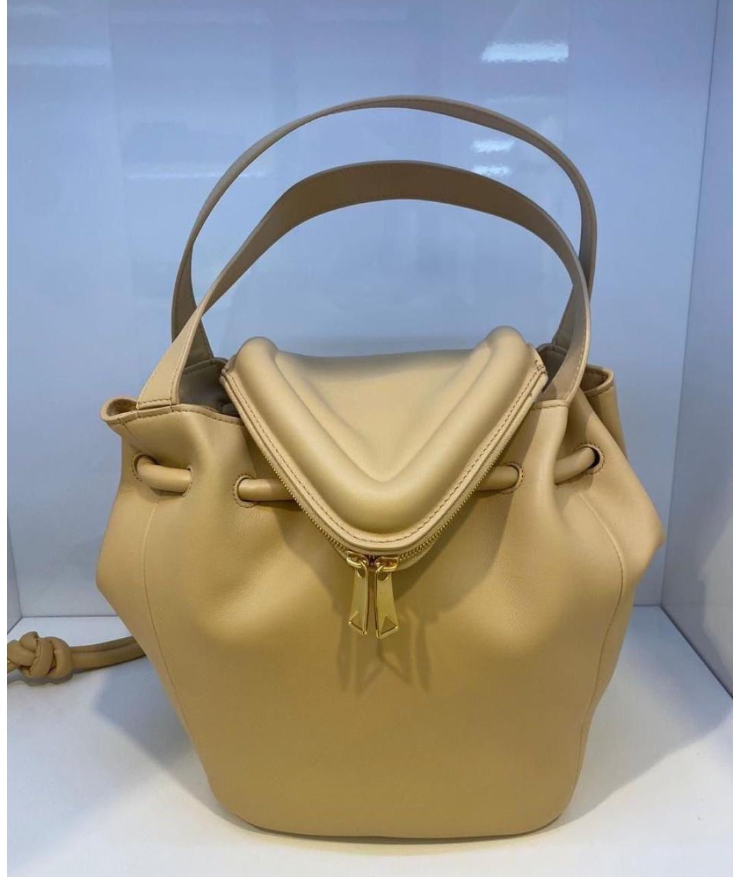 BOTTEGA VENETA Бежевая кожаная сумка тоут, фото 3