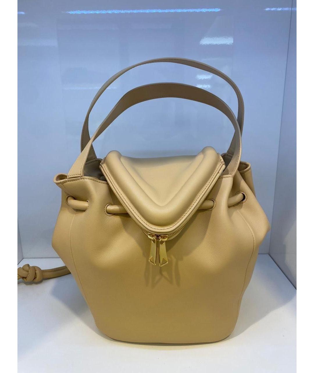 BOTTEGA VENETA Бежевая кожаная сумка тоут, фото 2