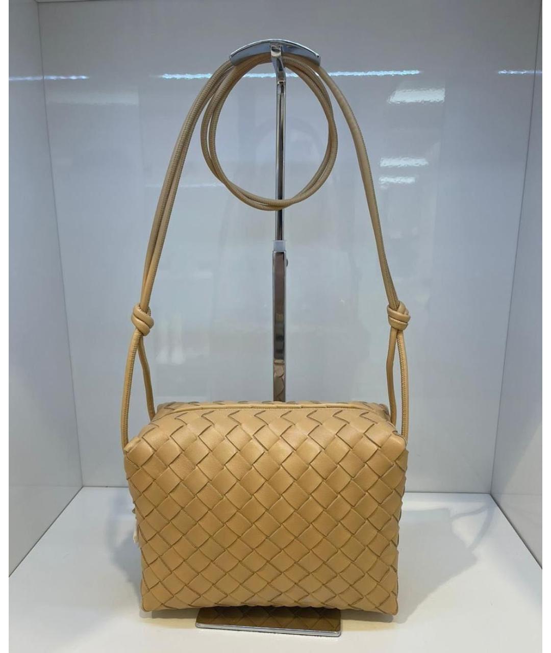 BOTTEGA VENETA Бежевая кожаная сумка через плечо, фото 3