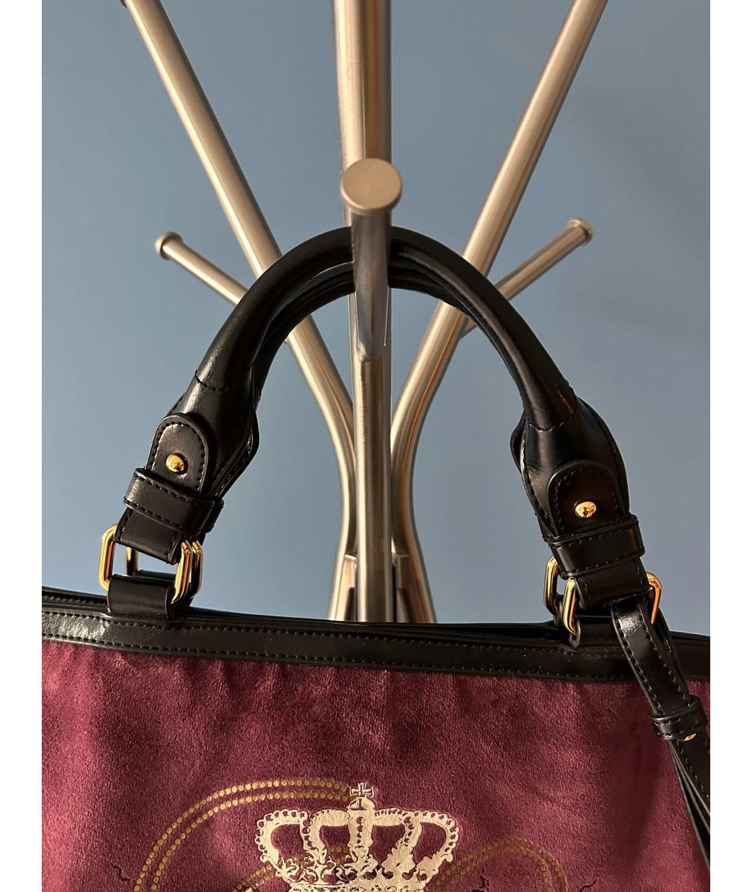 JUICY COUTURE Фиолетовая бархатная сумка тоут, фото 6