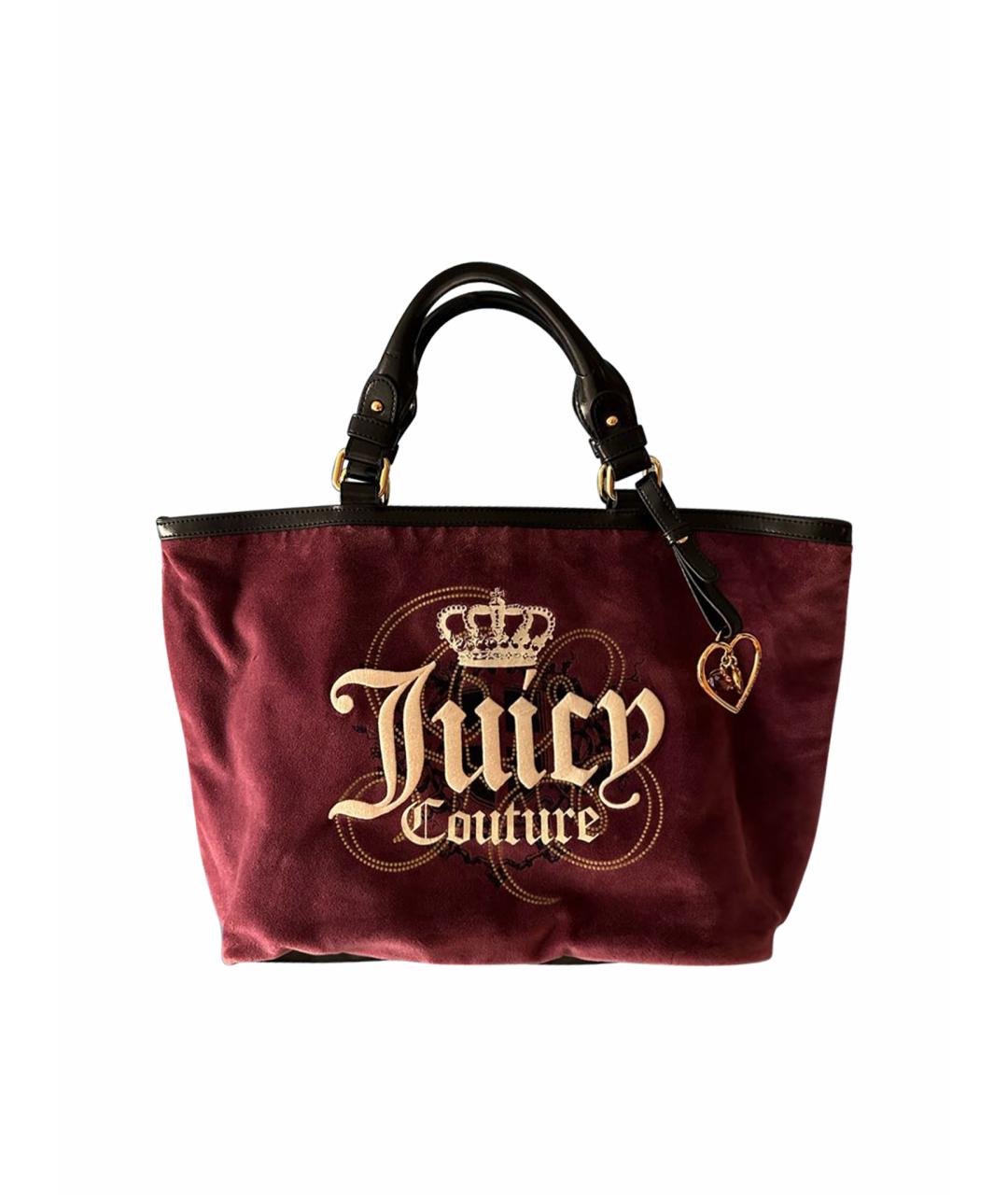 JUICY COUTURE Фиолетовая бархатная сумка тоут, фото 1
