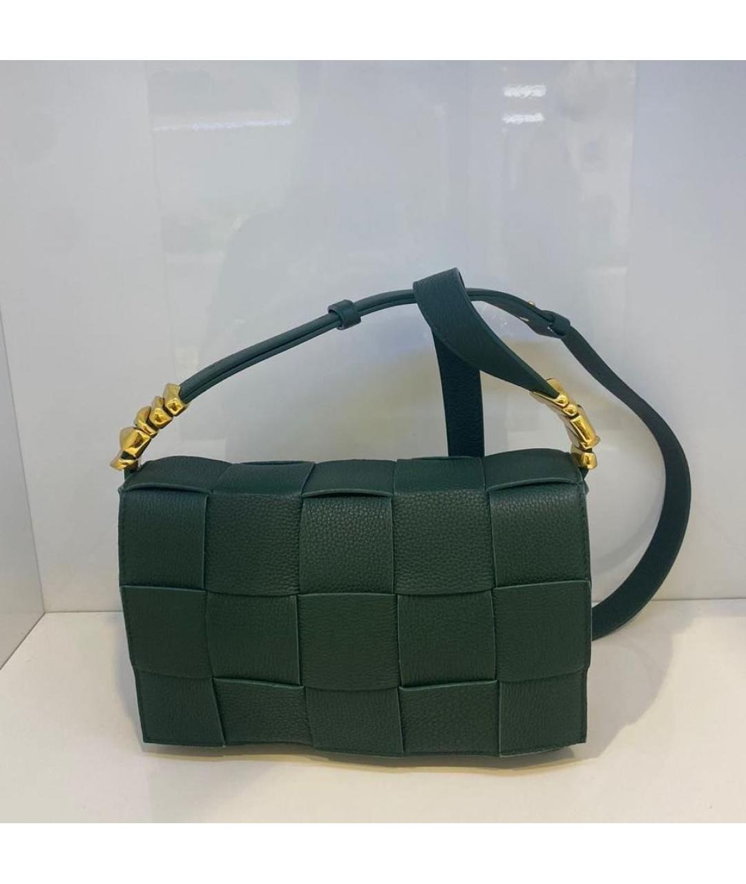 BOTTEGA VENETA Зеленая кожаная сумка через плечо, фото 3