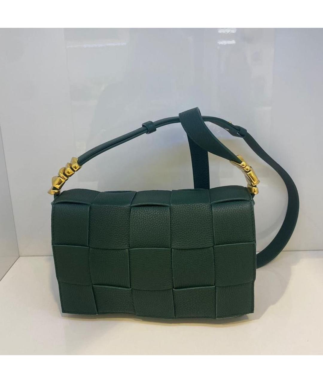 BOTTEGA VENETA Зеленая кожаная сумка через плечо, фото 2