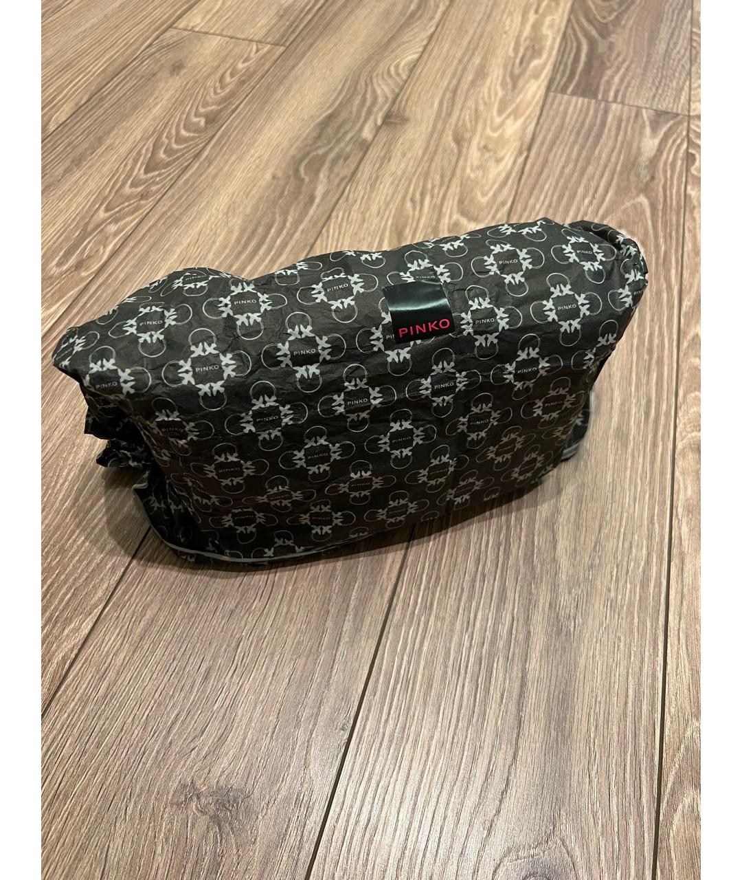PINKO Черная сумка через плечо из искусственной кожи, фото 8