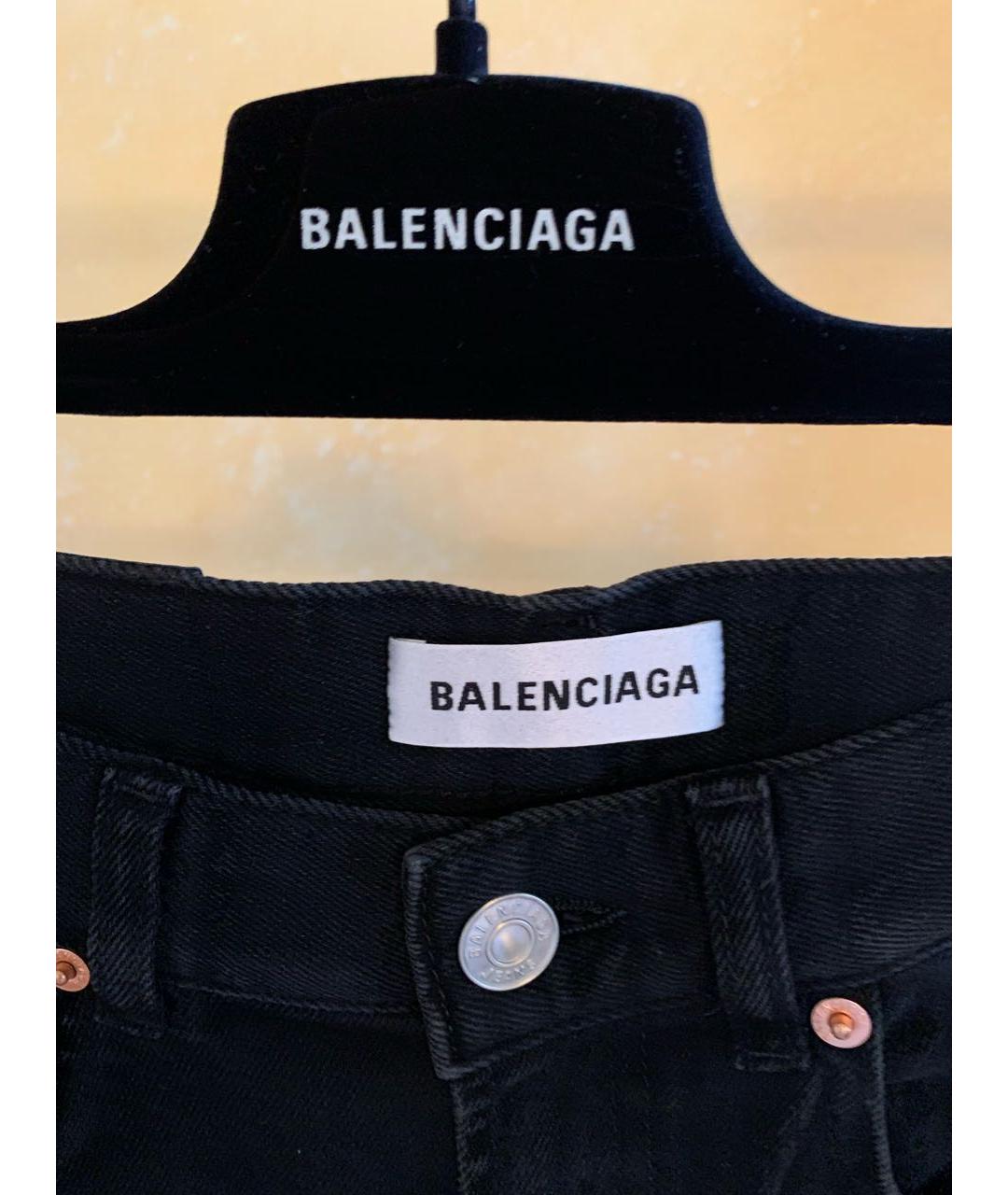 BALENCIAGA Черные хлопко-эластановые джинсы слим, фото 4