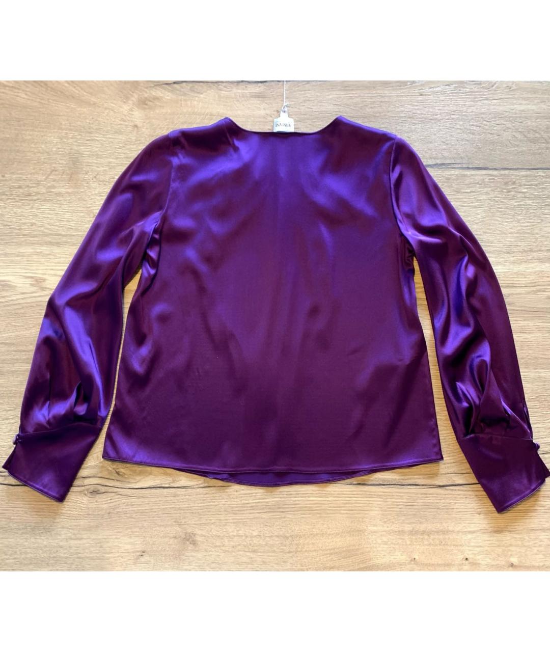 ARMANI COLLEZIONI Фиолетовая шелковая блузы, фото 2