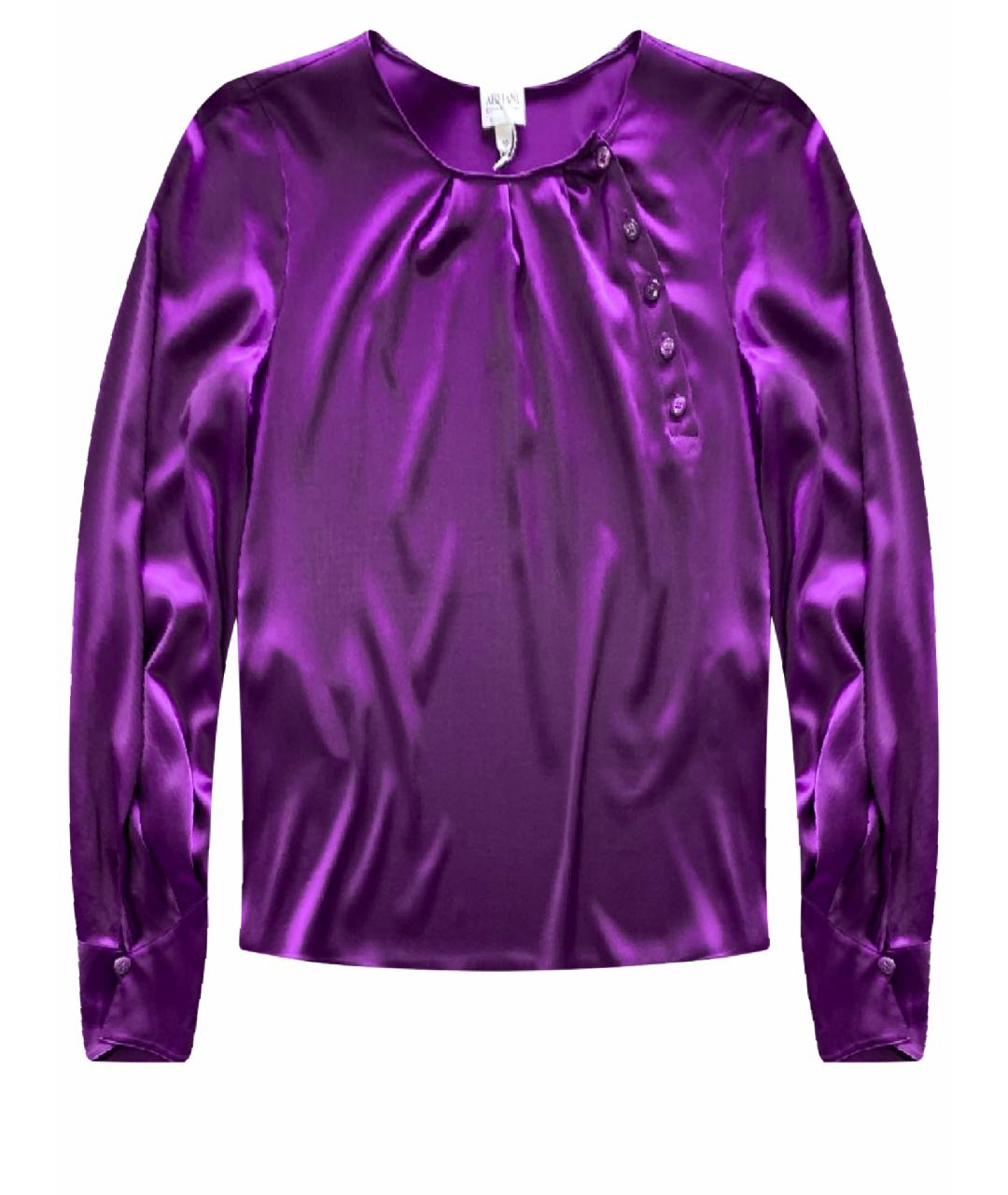 ARMANI COLLEZIONI Фиолетовая шелковая блузы, фото 1