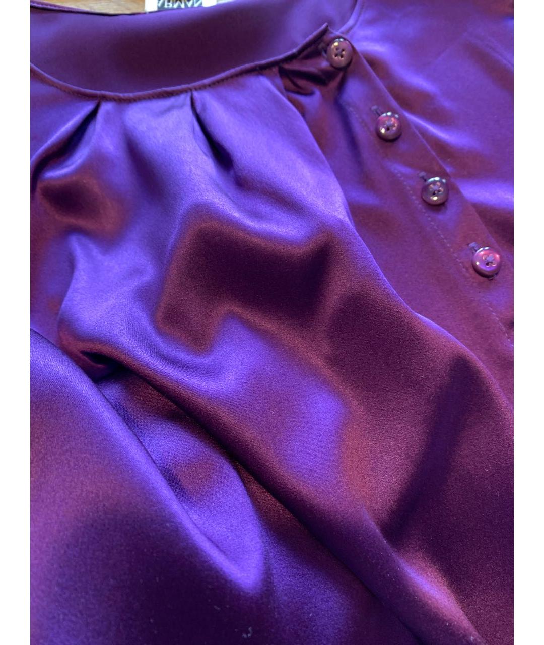 ARMANI COLLEZIONI Фиолетовая шелковая блузы, фото 6