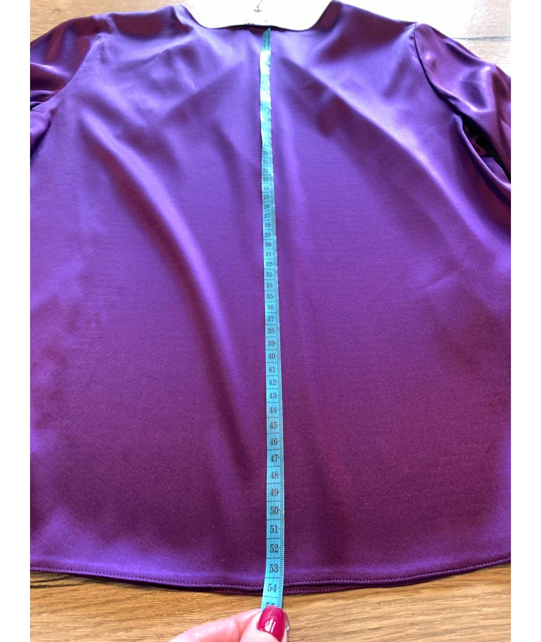 ARMANI COLLEZIONI Фиолетовая шелковая блузы, фото 8