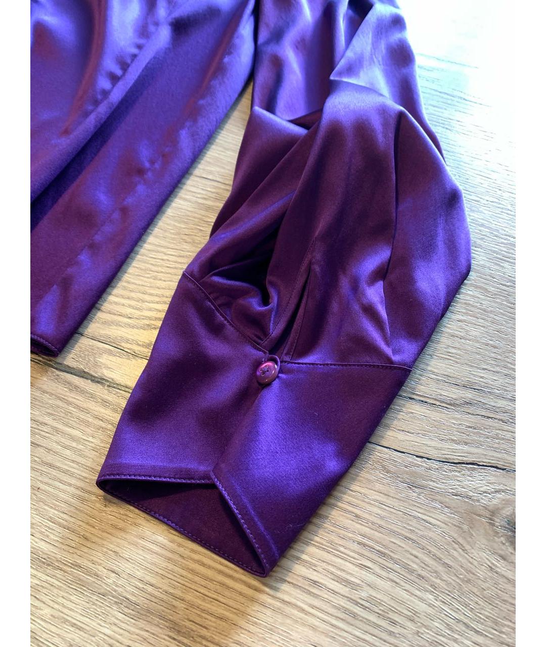 ARMANI COLLEZIONI Фиолетовая шелковая блузы, фото 7