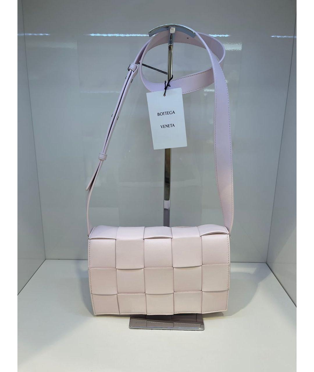 BOTTEGA VENETA Розовая кожаная сумка через плечо, фото 3