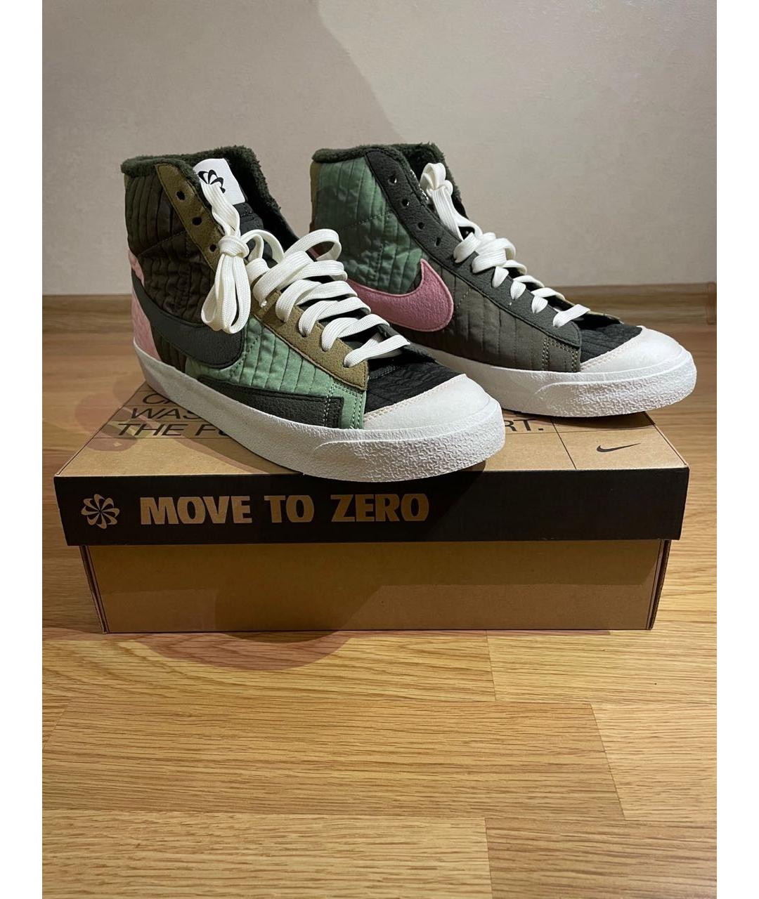 NIKE Зеленые высокие кроссовки / кеды, фото 3