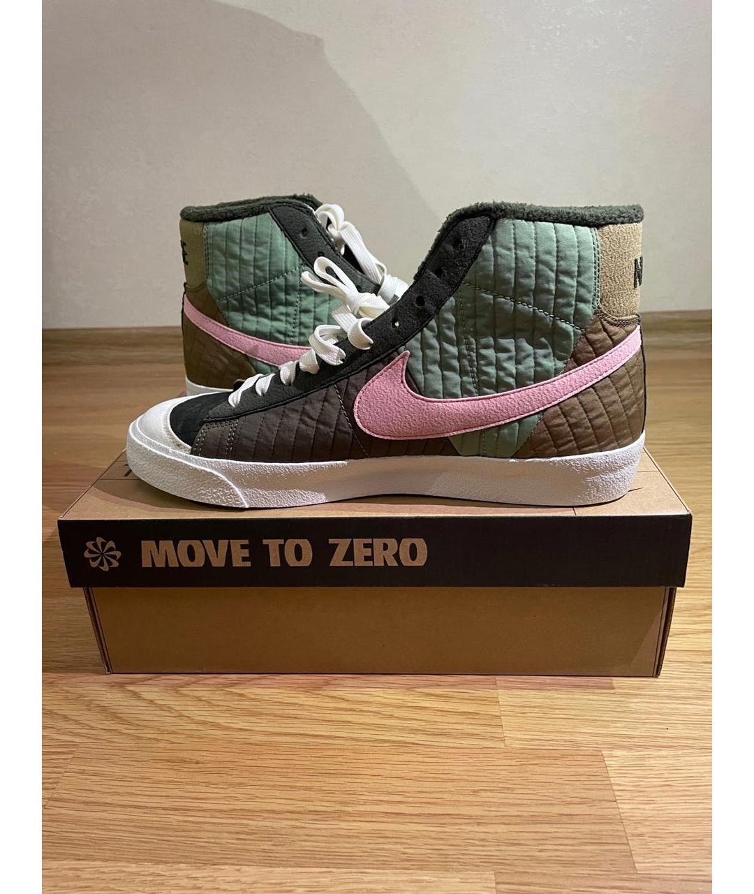 NIKE Зеленые высокие кроссовки / кеды, фото 5