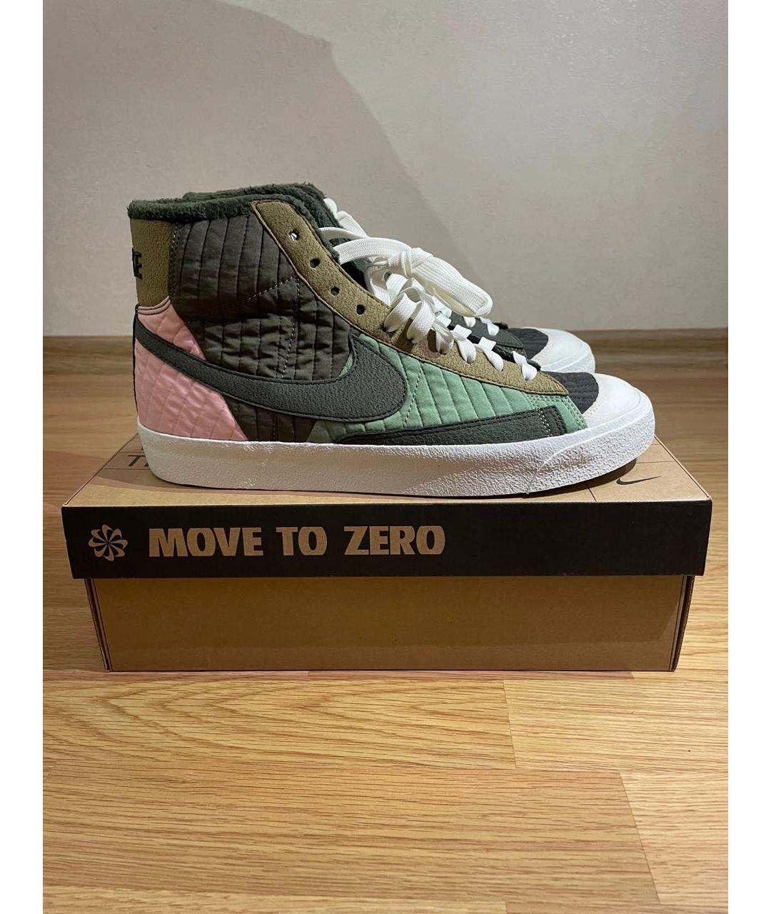 NIKE Зеленые высокие кроссовки / кеды, фото 4