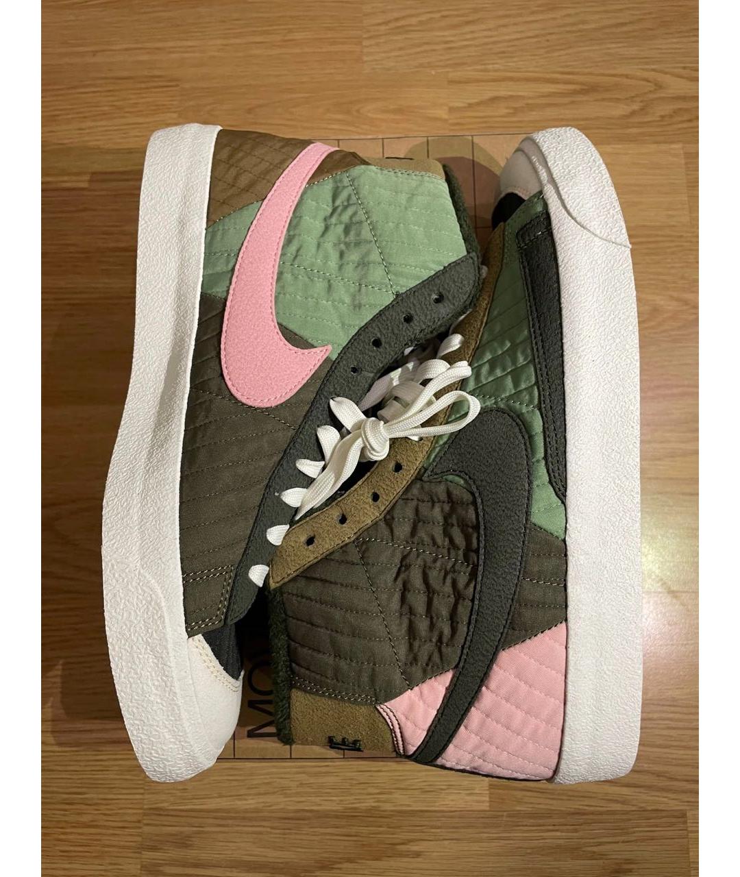 NIKE Зеленые высокие кроссовки / кеды, фото 2