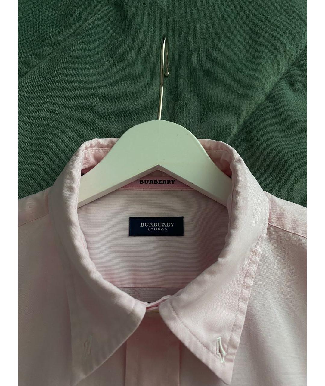 BURBERRY Розовая хлопковая кэжуал рубашка, фото 3
