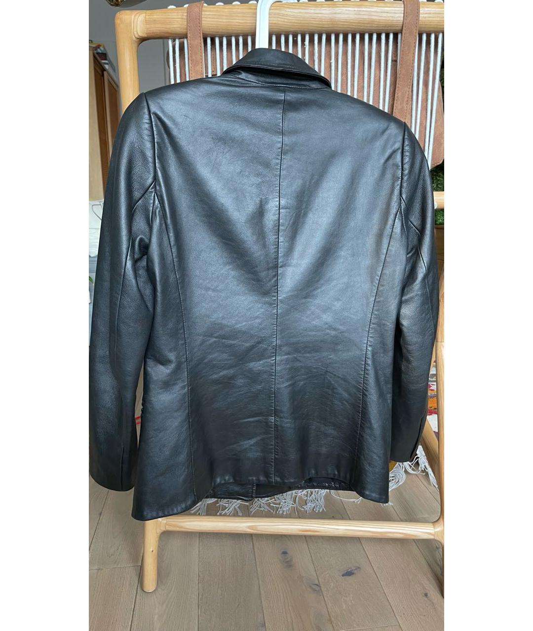 SANDRO Черный кожаный жакет/пиджак, фото 2