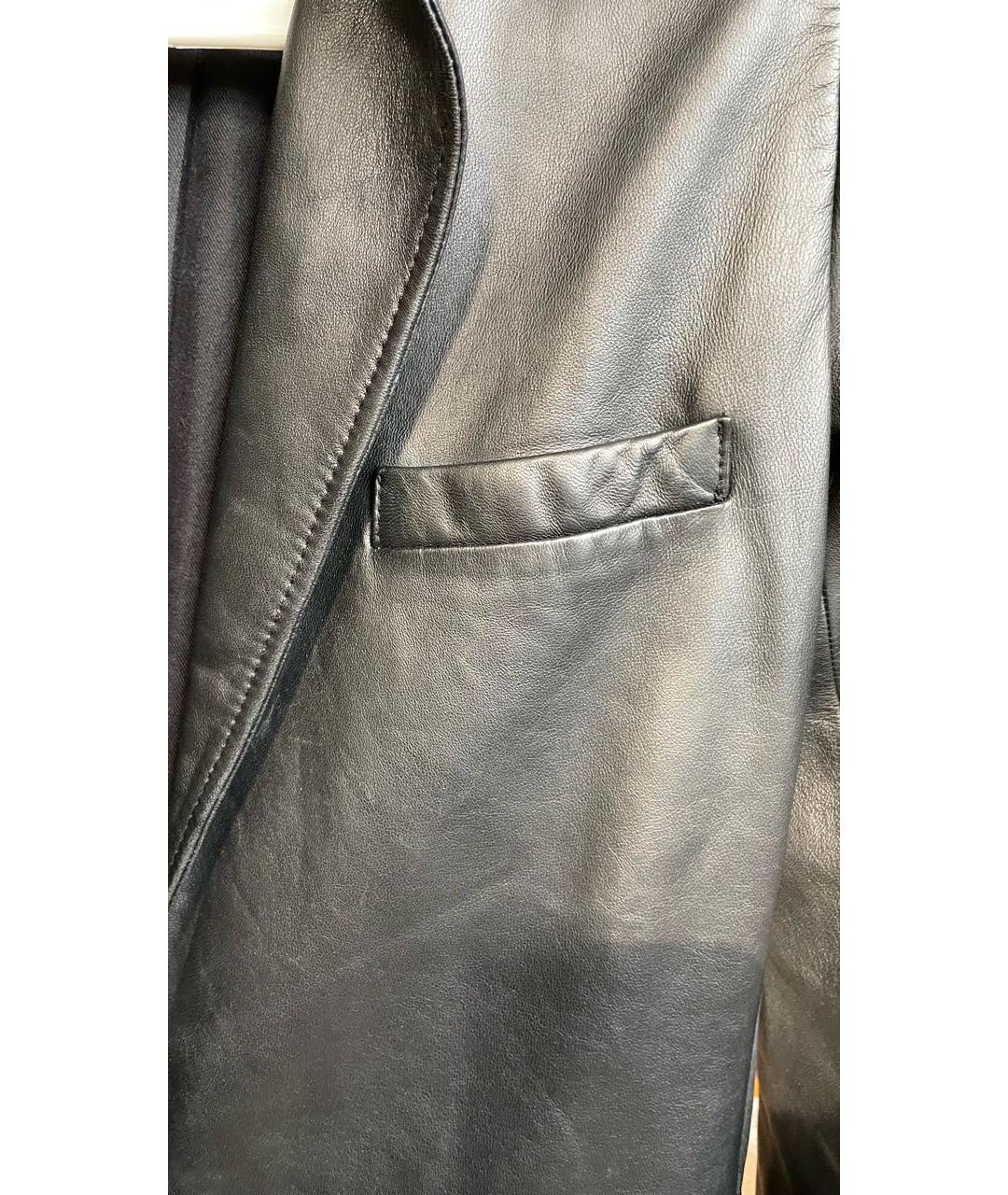 SANDRO Черный кожаный жакет/пиджак, фото 4