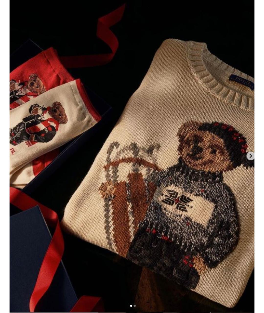 POLO RALPH LAUREN Белый хлопковый джемпер / свитер, фото 8