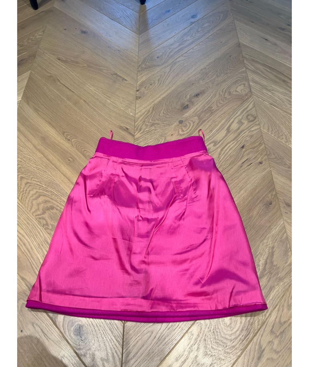 NO. 21 Розовая шерстяная юбка мини, фото 3