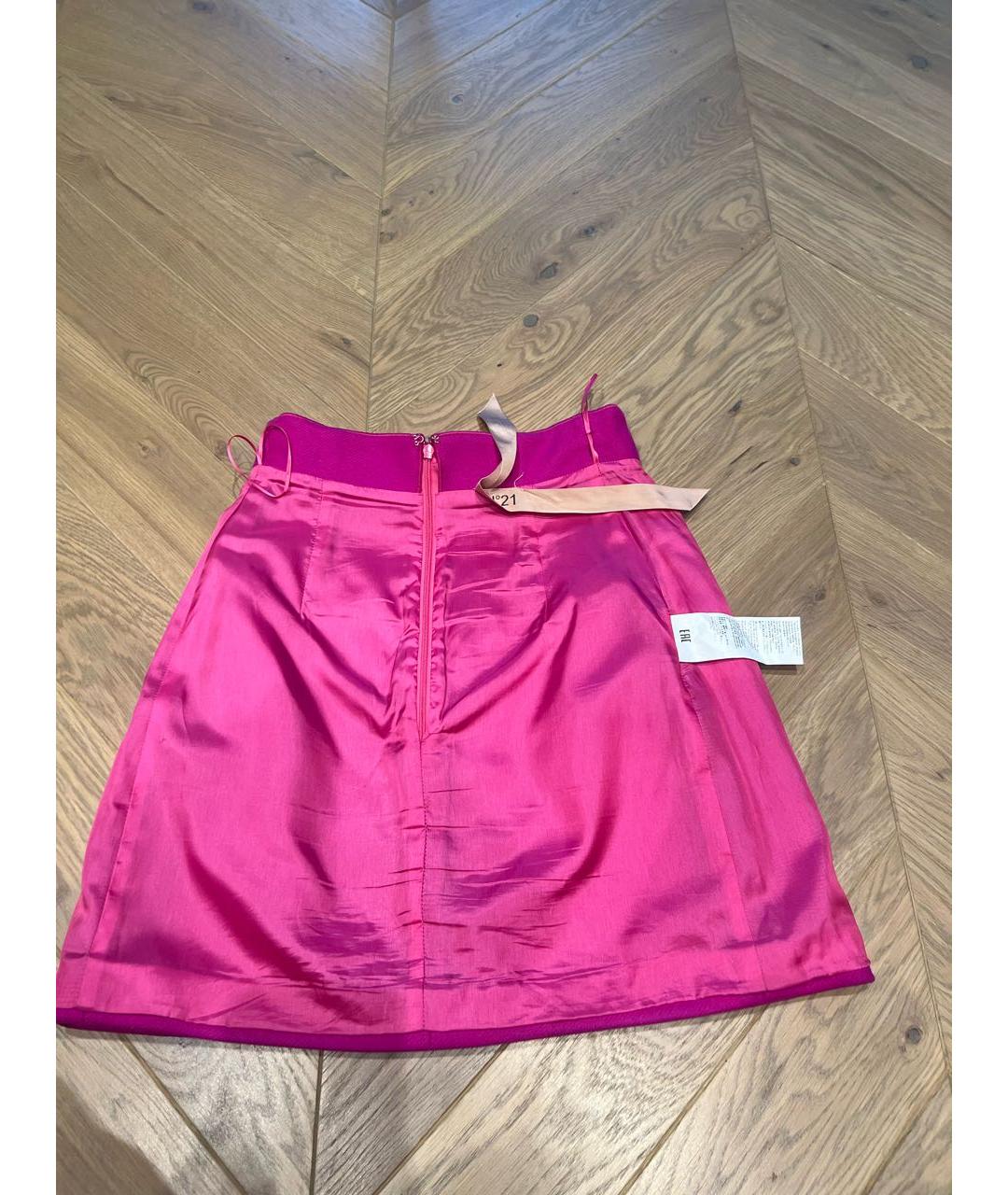 NO. 21 Розовая шерстяная юбка мини, фото 4