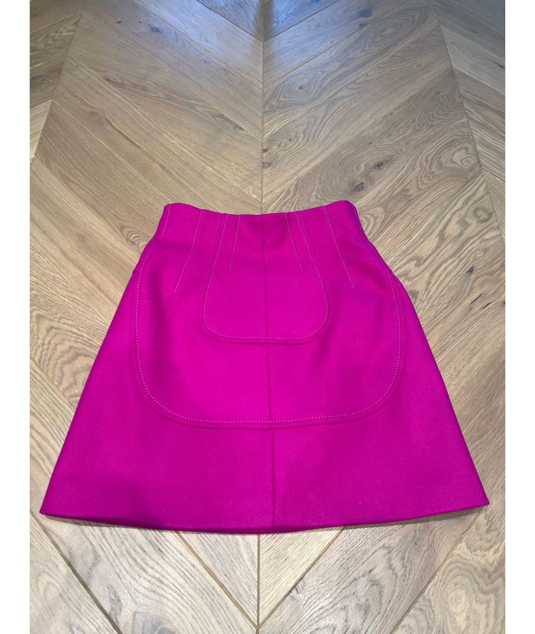 NO. 21 Розовая шерстяная юбка мини, фото 7