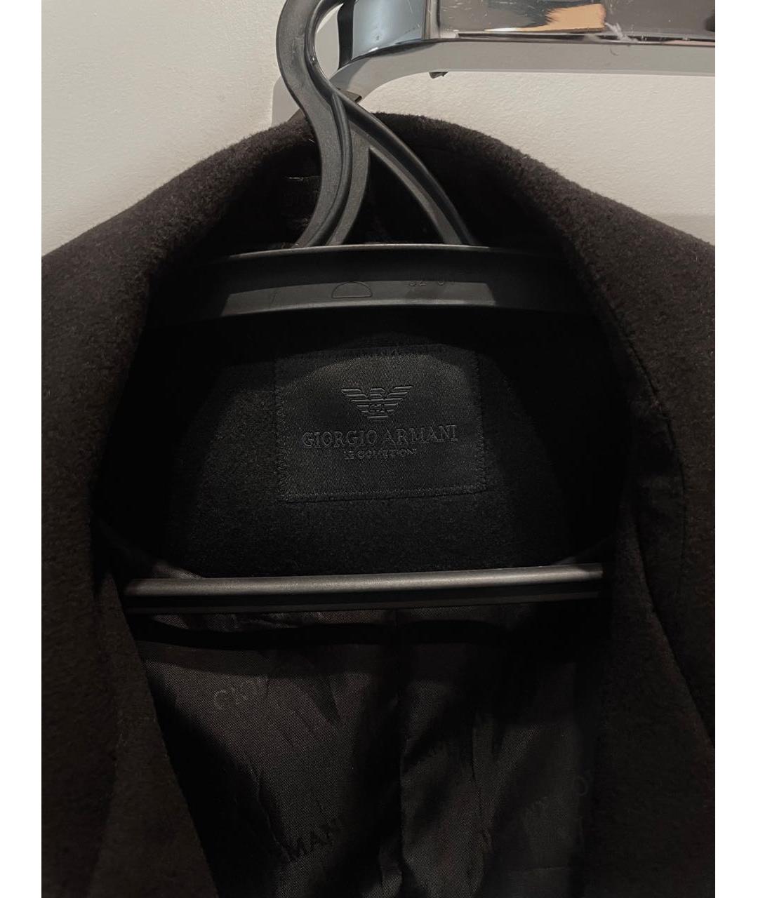 GIORGIO ARMANI Черное шерстяное пальто, фото 3