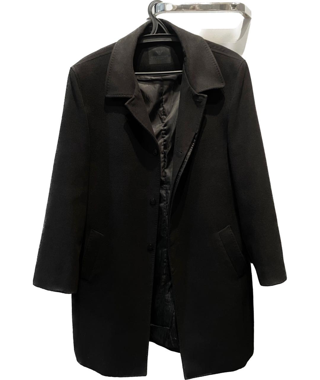 GIORGIO ARMANI Черное шерстяное пальто, фото 6