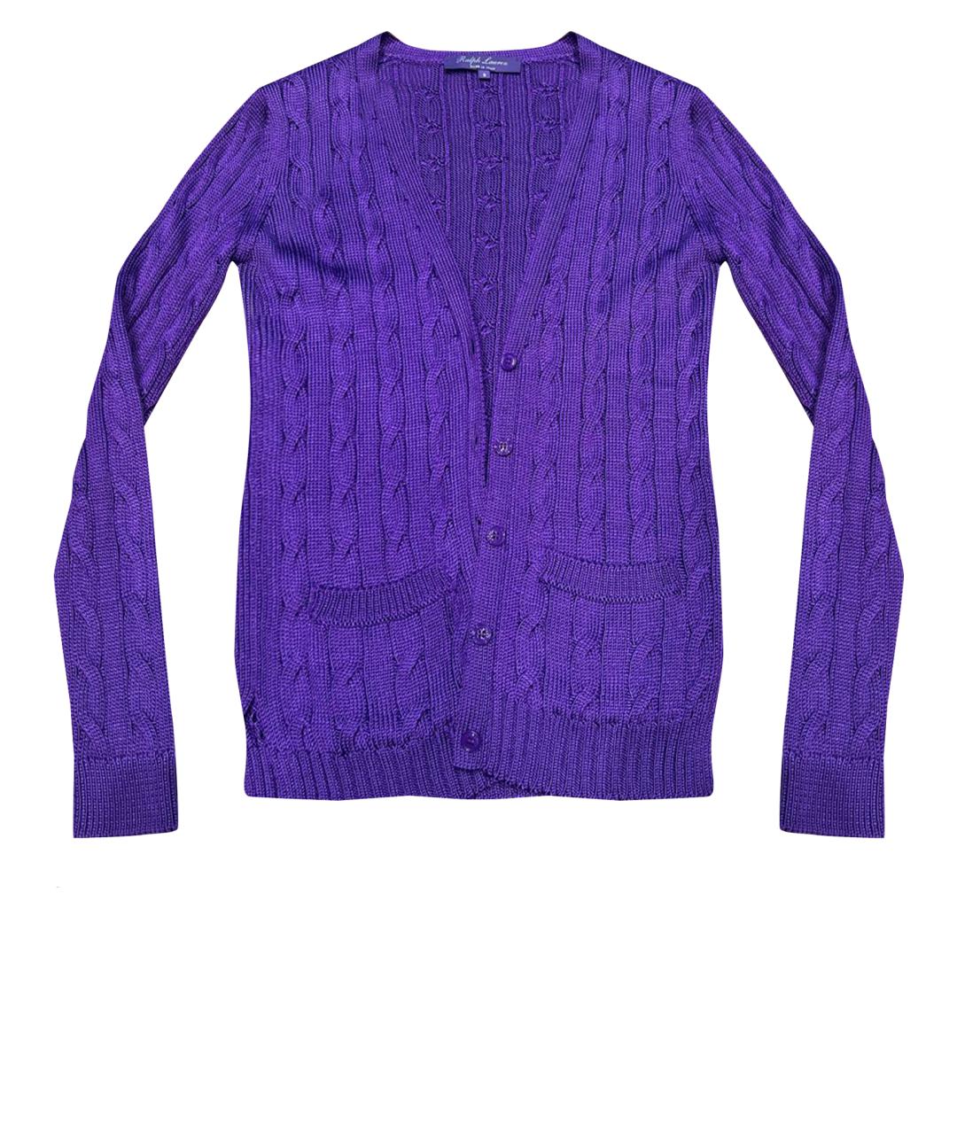 RALPH LAUREN PURPLE LABEL Фиолетовый шелковый кардиган, фото 1