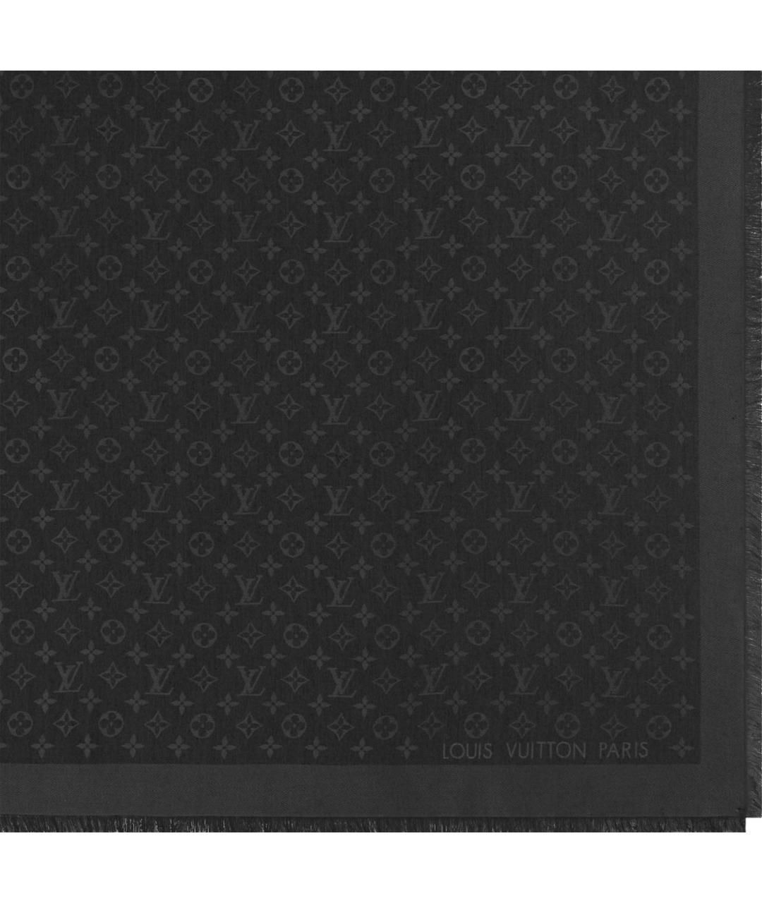 LOUIS VUITTON Черный шерстяной платок, фото 2