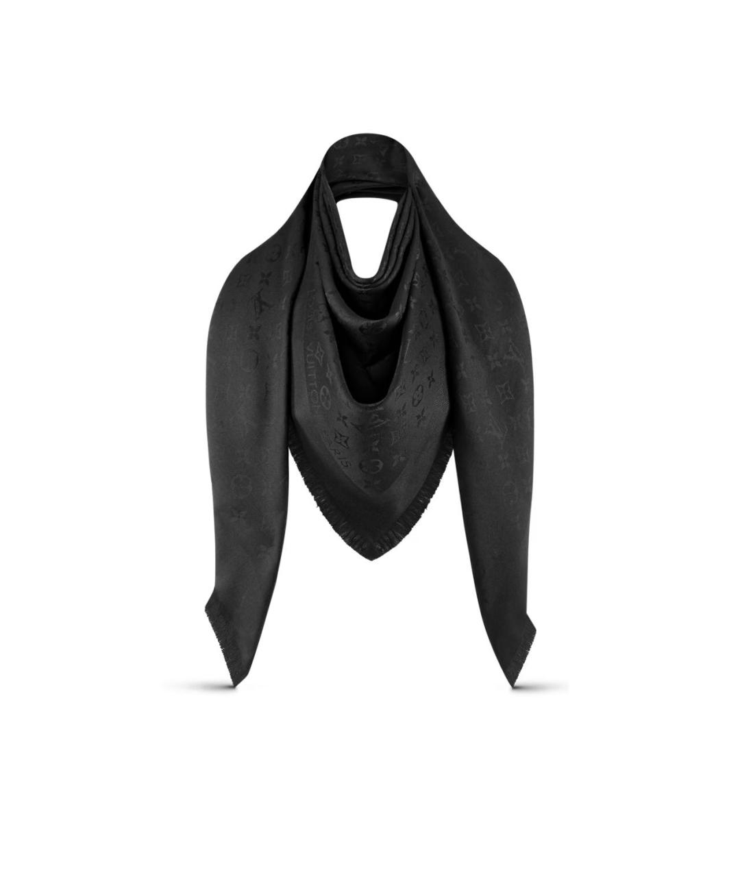 LOUIS VUITTON Черный шерстяной платок, фото 1