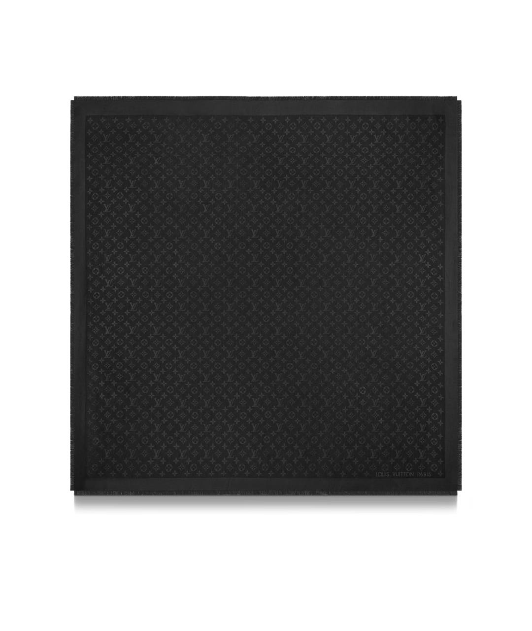 LOUIS VUITTON Черный шерстяной платок, фото 3