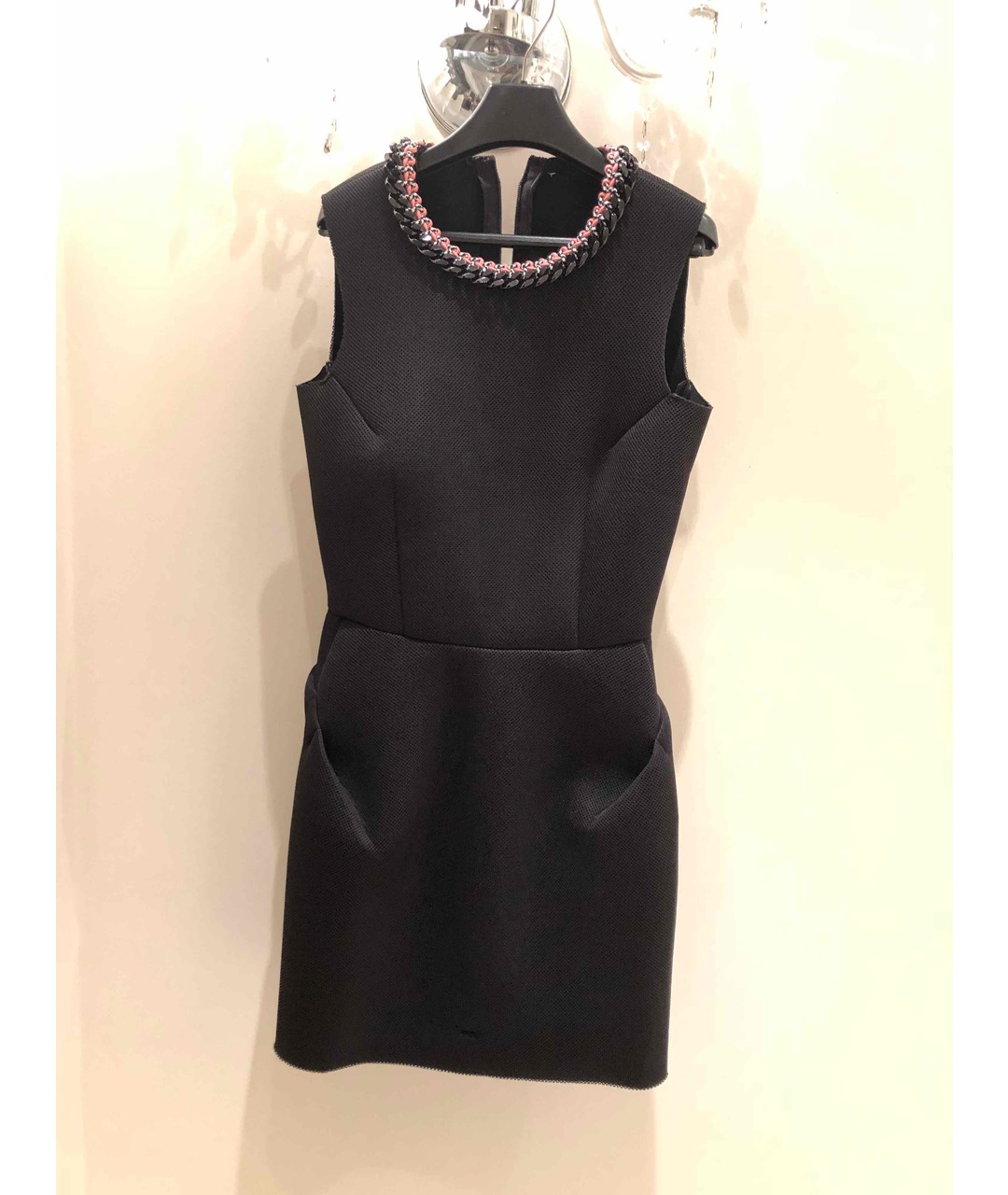 MSGM Черное полиэстеровое коктейльное платье, фото 4
