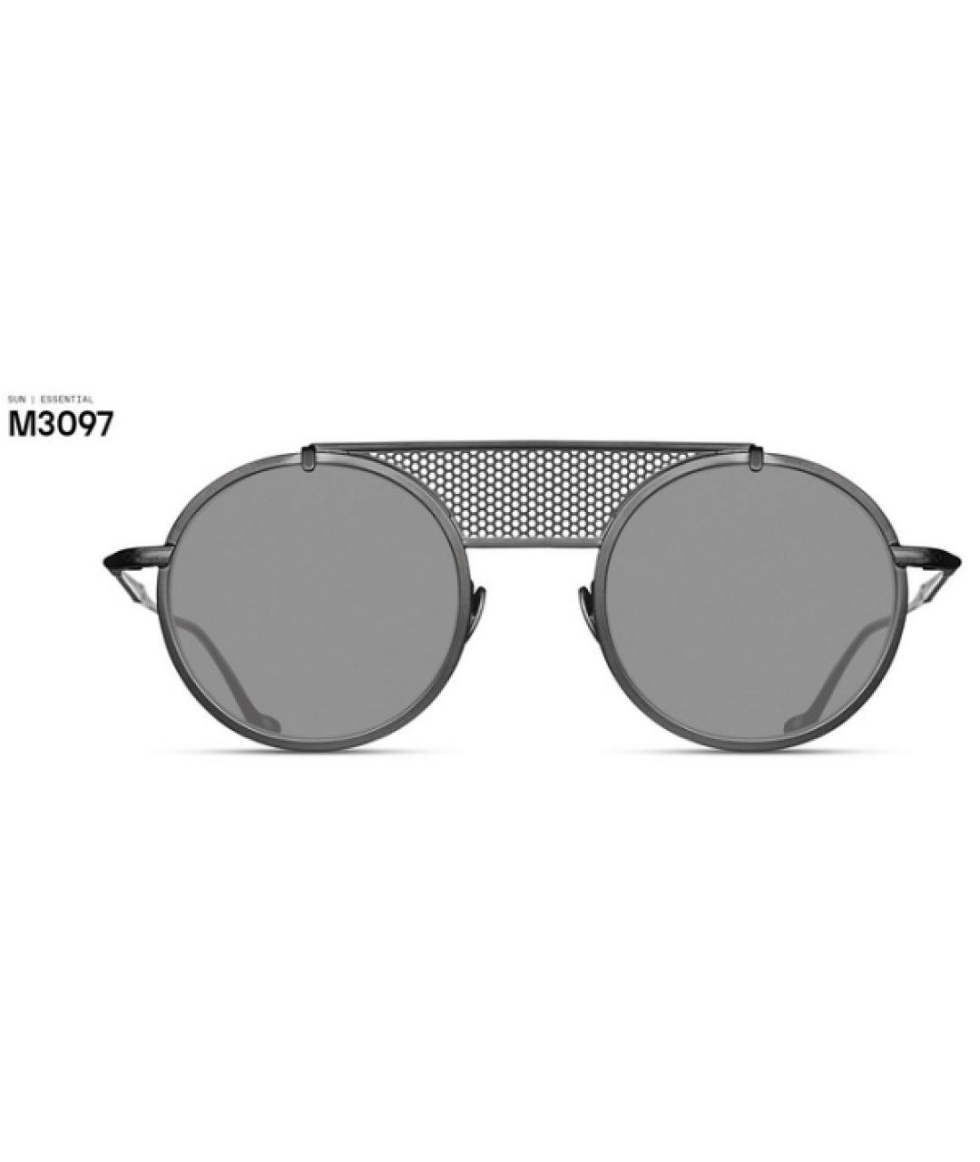 MATSUDA Серые металлические солнцезащитные очки, фото 3